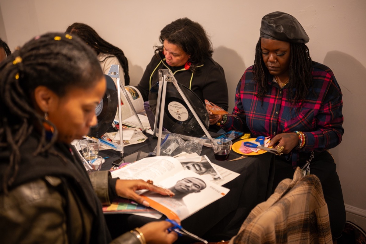 Community members participating in a residency activity